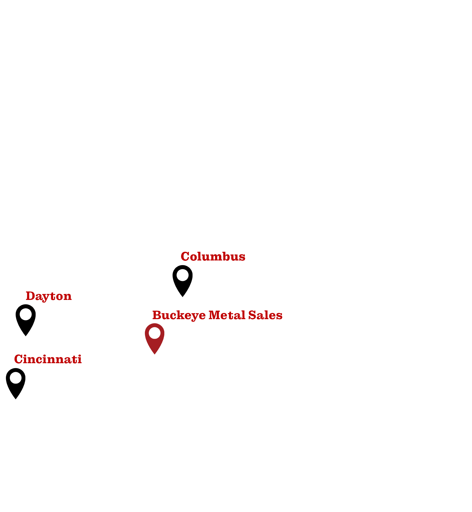 Map of the Ohio Buckeye Location