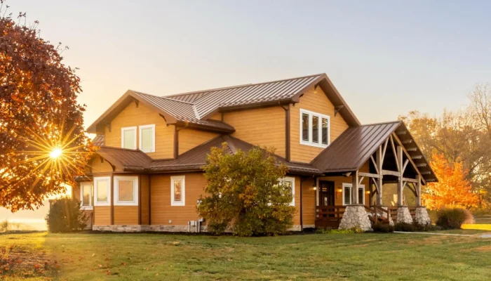 Metal roof on a building